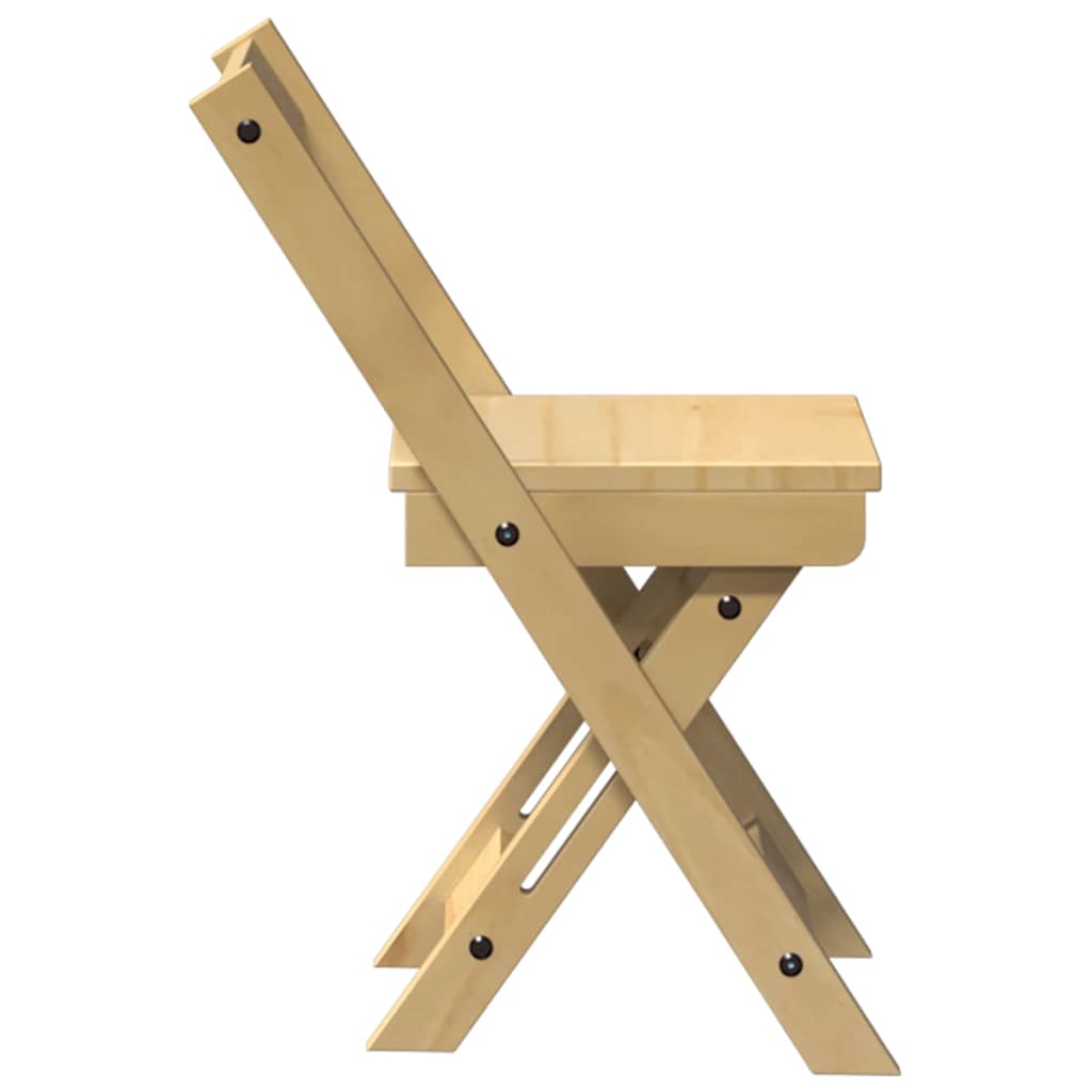 Dining Chairs Foldable 4 pcs Corona Wax Brown Solid Wood Pine